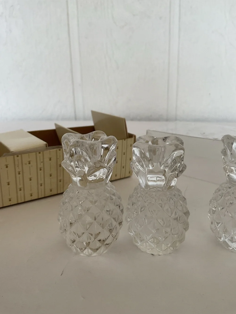 Williams Sonoma Tiny Tapers Pineapple Candle Holders Set of Four